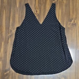Black Polka Dot Sleeveless Top